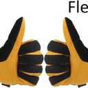 OZERO Men & Women Winter Gloves -30F Deerskin Leather Water-resistant Windproof Cold Weather Glove for Driving Hiking (Medium, Gold-black)