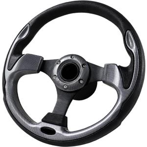 12.5 Inch Boat Steering Wheel with 3/4 Axle Marine Steering Wheel Adapter, Yachts, Pontoon Boats (Gray)