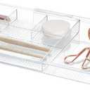 iDesign Expandable Vanity Drawer Organizer, The Clarity Collection  11.25 to 18.5, Clear