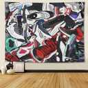 Narikuto Retro Basketball Tapestry Wall Hanging Party Decorations Sport Shoes Poster Sneaker Ball Sneaker Head Backdrops Banner for Birthday Celebration Basketball-Themed Bedroom Aesthetic Room80 x60