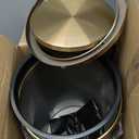 Black and Gold Bathroom Trash Can,Bathroom Garbage can with Swing LidSmall Trash Can with Flipping Lid, 4.8gal Garbage cans for Bedroom,Living Room, Guest Room,Office,Hotel(4.7gal-Black)