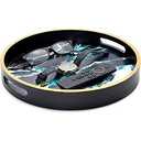 Juvale 12" Round Decorative Serving Tray Coffee Table Ottoman Tray, Black Marble