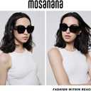 mosanana Square Cat Eye Sunglasses for Women Trendy Geometric Style Model-COCO (C6-all Black)