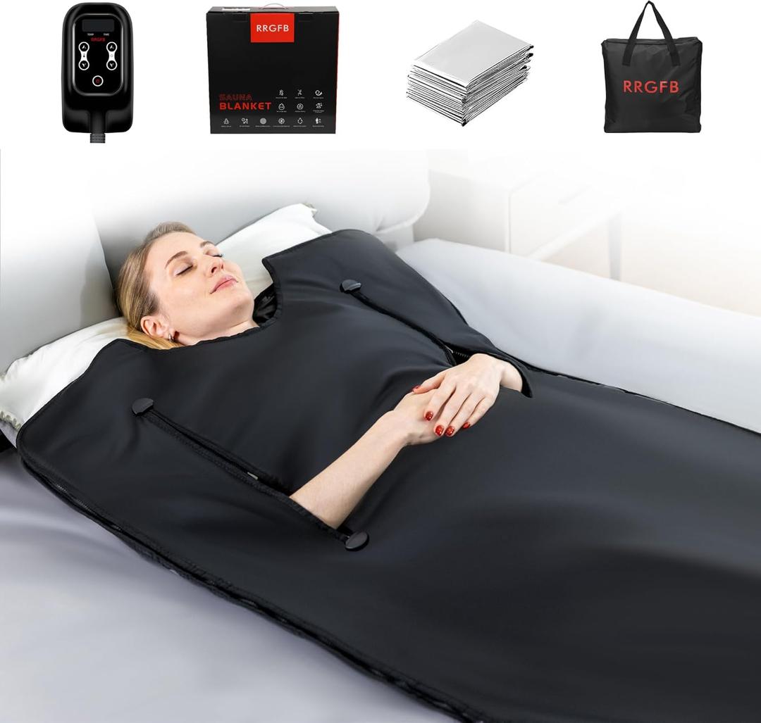 Infrared Sauna Blanket, Portable Sauna Blanket for Detoxification, Crystal Therapy Personal Sauna for Home Relaxation, 20-60 Mins Timer, 95-167 Temp Range, 5.74 ft x 2.53ft