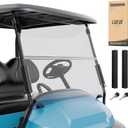 10L0L Golf Cart Windshield for Club Car Precedent 2004-Up, Tempo, 2017-Up Onward, One-Piece Hinge Design, Clear/Tinted Anti-UV Impact Resistant,HD View, 37.5"W X 33.6"H