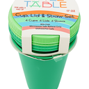 JIA WEI 12PC TUMBLER LID AND STRAW GREEN