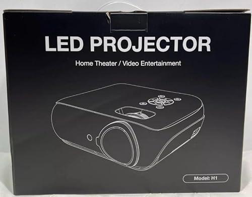 H1 1080P Bluetooth Projector, Full HD Portable Outdoor Movie Projector with Built-in Speaker, Compatible with Smartphone, HDMI, USB, AV, Fire Stick, PS5 for Home, Bedroom, Outdoor Use