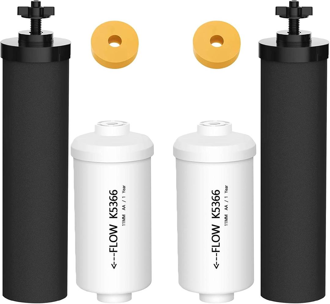 Gravity Water Filters for Berkey Water Filter Replacement, Replacement for BB9-2 Black Filter & for PF-2 Fluoride Filters Combo Packs,Compatible with Berkey Gravity Water Filter System,NSF 42