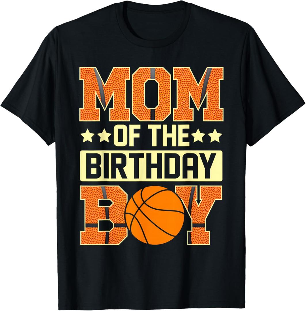 Mom Of The Birthday Boy Basketball Baller Kids T-Shirt, Size: M