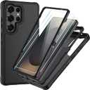 SunStory Compatible with Samsung Galaxy S25 Ultra Case with HD Screen Protector, 3-Layer Heavy Duty Full-Body Cover, 3 in 1 Hybrid Protective Case for Galaxy S25 Ultra 6.9", Black