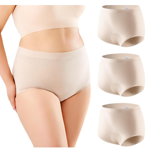 Incontinence Underwear for Women 3PCS Washable Seamless Leakproof Underwear Reusable 120ML Incontinence Panties for Bladder Leak Proof Underwear for Women for Daily Leakage, Large
