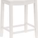 Hillsdale Furniture Fiddler Backless Counter Height Saddle Stool, White