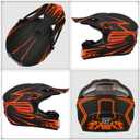 Youth Kids Motocross Helmet DOT Approved, Adult ATV Dirt Bike Off-Road Full Face Motorcycle Helmet with Goggles Gloves Mask for Boys Girls,Lightweight Breathable for Riding (Orange-Red, Small)