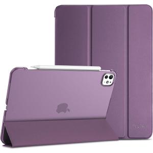 ProCase Smart Case for iPad Pro 11 Inch M5 2025/M4 2024 (Model: A3357/A3358/A3359/A2836/A2837/A3006), Slim Folio Stand Hard Back Shell Protective Tablet Cover for iPad Pro 11" 6th/5th Gen -Darkpurple