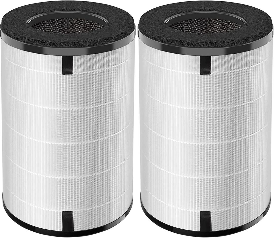 AP-T40FL AP-T45 HEPA Replacement Filter Compatible with 1461901 Homedics Total Clean 5-in-1 Air Cleaner Purifier, AP-T40 AP-T45WT AP-T40WT AP-T45-BK AP-T45-WT AP-T40WTAR, 2-Pack (White)