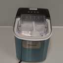 EUHOMY Countertop Ice Maker Machine with Handle, 26.3lbs Per Day, 9 Cubes in 6 Mins, Auto-Cleaning Portable Ice Maker with Basket and Scoop, for Home/Kitchen/Camping/RV (Silver) (Steel Grey Silver)