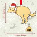 Funny Christmas Metal Ornament 2024-Funny Pooping Dog Ornament for Christmas Tree Decoration, Naughty Hanging Metal Dog Poop Ornament for Indoor Home Holiday Decor Christmas Gag Gifts - Dog/ 2PACK