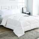 100% Cotton Filled Comforter, Premium Upgraded Cotton Bed Quilt Suitable for All Seasons, Comfortable Soft Noise-Free, Breathable and Fluffy, King, White | 100% Cotton, All Seasons, Breathable Fluffy