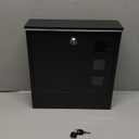 KYODOLED Locking Mailbox Wall Mount, Locked Mail Boxes, Mailbox with Key Lock for Outside, Large Capacity Drop Box for Newspapers, 13 x 3.4 x 11.8 Inch, Black