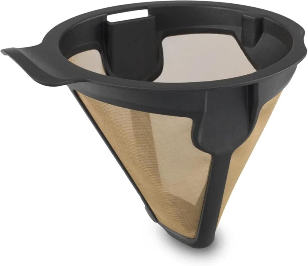 Ninja Coffee Permanent Filter for Hot and Cold Brewed System, for Coffee Grounds, Gold Tone Filter, Compatible with CP307, 119KKWCP30