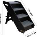 TRIROCKS Wood Pet Stairs Non-Slip Pet Steps - Foldable 4 Levels Dog Stairs & Ramp Perfect for Beds and Cars - Portable Dog/Cat Ladder Up to 130 Pounds