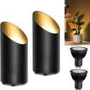 Spot Lights Indoor Uplights 8W Floor Can Uplighting Indoor with 3000K GU10 Bulb Desktop Corner Accent Lighting for Home Plant Picture Living Room with 5.9 FT Plug Cord and Foot Switch(2Pack)