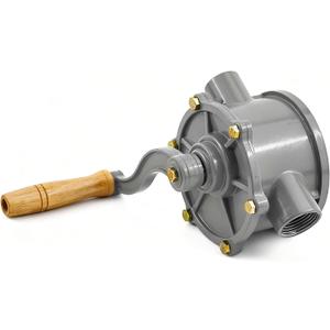 NPT Thread Aluminum Drum Rotary Hand Pump, 30-40 Gallon Gas Caddy with NPT Thread Pump Hand Fuel Pump Gasoline Diesel Transfer Pump for Fuel Barrel, Inlet Pipe 1-1/4", Outlet Pipe 1"