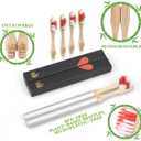 4 Bamboo Replacement Heads, BPA-Free Soft Tapered Bristles, Microplastic-Free Toothbrush Heads