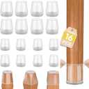 BALEINE 16 Pack Silicone Chair Leg Floor Protectors, Stool Leg Protectors Cap, Non-Slip Chair Leg Caps for Hardwood Floors (Clear Combo 16 Pack)