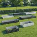 zunatu 10x2x1ft(2 Pack) Galvanized Raised Garden Bed,Outdoor Planter Boxes Metal Patio Kit Planting Bed for Vegetables Flowers,Silver