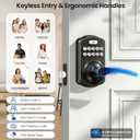 Veise Keypad Door Lock with Handle, Keyless Entry for Front Door & Bedroom, Electronic Lock with Code, Auto-Locking, Easy Installation, Passage Mode, Matte Black