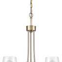 ML Lighting Ashford 18" Wide 3-Light Chandelier, Modern Gold with Clear Glass (Bulb Not Included), Medium