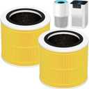 AP100 AP102 Pet Care Filter Compatible with AromaRoom AP100/AP102, Core Mini Air Purifiers, 3-IN-1 HEPA Filter and Activated Carbon Filter, 2 Pack (Yellow)