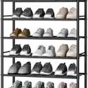 STO STO 10-Tier Shoe Rack with Sturdy Mesh Shelves, Tall Metal Shoe Organizer for Entryway, Closet, Garage, Front Door, Holds 30 Pairs, Free Standing Large Shoe Storage Shelf, Adjustable Feet, Black