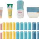 Silicone Bottle Covers Travel Essentials for Women Men, Beach Vacation Essentials, Travel Size Toiletries Accessories, Cruise Ship Essentials 2025, Must Haves, Leak Proofing (24 pack)