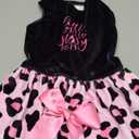 CuteBone Little Miss Sassy Pants Dog Leopard Print Dress Velvet for Small Dogs Girl Puppy Dresses Pink Dog Clothes CVA15S-D