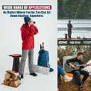 2PCS Upgraded Collapsible Stool Thickened Set, Portable Stool Folding Stools, Foldable Chair for Camping Fishing Hiking BBQ and Outdoor Activities - Max 400lbsRed