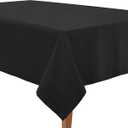 LANE LINEN Rectangle Tablecloth 60 x 84 Inch, Stain Resistant Rectangular Table Cloth for Dining Table, Buffet Parties and Camping, Wrinkle Resistant Washable Polyester Decorative Table Cover, Black