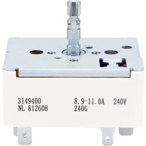 3149400 3148954 3148953 3148951 Surface Burner Control Switch Compatible with Whirlpool,Kenmore,Maytag,KitchenAid,Amana,Inglis,Estate,Roper-Replaces AP3095444, 2786,310180,311846,311858,311859,314140
