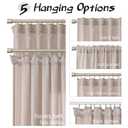 Joywell Oatmeal Linen Curtains 96 Inch Length 2 Panels Set Back Tab Farmhouse Curtains 96 Inches Long Muslin Drop Cloth Semi Sheer Linen Drapes for Bedroom Living Room 52x96
