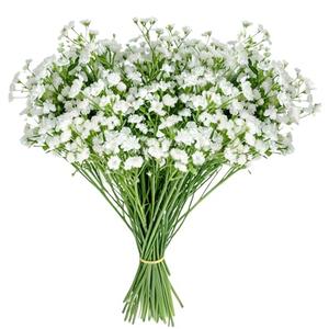 20" Artificial Babys Breath Flowers,18 pcs Babys Breath Artificial Flowers Bulk White for Wedding Bouquets,Party Decorations Realistic Fake White Flowers for Bridal & Event Decor