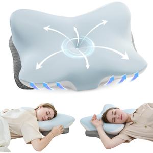 SUBCULTUREPICK Cervical Pillow for Neck and Shoulder, Contour Memory Foam Pillows, Ergonomic Neck Support Pillow for Pain Relief, Side Back Stomach Sleepers with Pillowcase