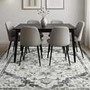 Area Rugs 6x9,Washable Area Rug for Living Room,Low Pile Rug,Non-Slip Non-Shedding Bedroom Rug,Indoor Modern Carpet for Bedroom Kitchen Dining Room Home Dcor (Grey, 6x9)