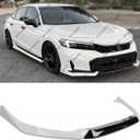 Front Lip Compatible with Honda Civic Sedan & Hatchback 2025 2026, Front Bumper Air Dam Chin Splitter Body Kit (Glossy Black + White)