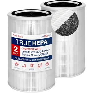 Core 400S True HEPA Replacement Filter Compatible With LEVOIT Core 400S-P & Core400S-RF Smart Air Purifier 3-in-1 Activated Carbon by LifeSupplyUSA (2-Pack)