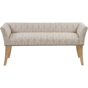Madison Park Accent Bench for Living Room, Upholstered with Nailhead Trim, & Padded Seat Entryway Bench Small, End of Bed Bench with Back, 49.5" W x 19.25" D x 23" H, Taupe Multi