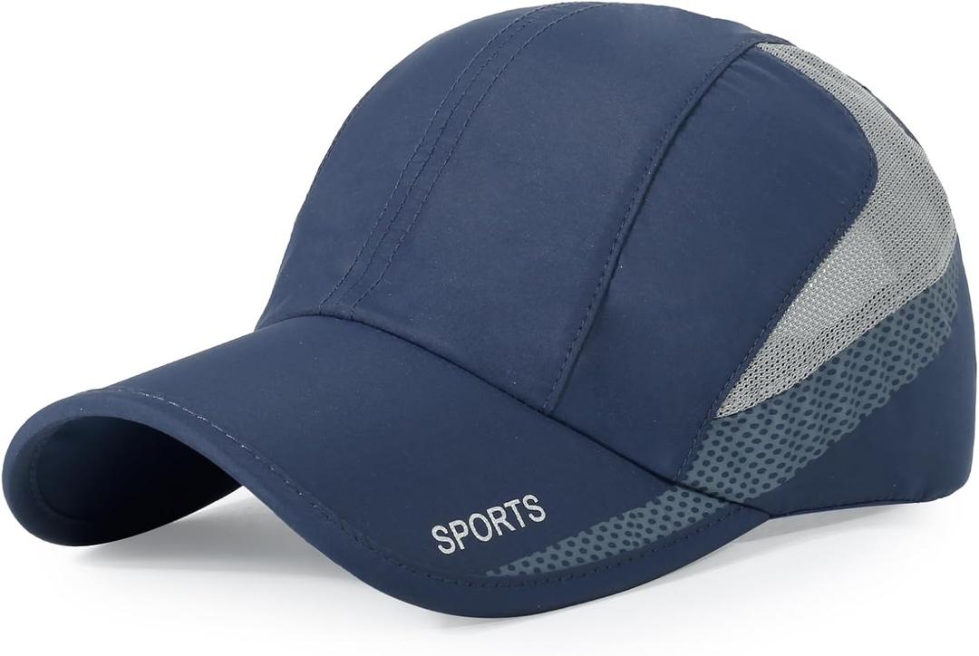 HH HOFNEN Quick Dry Cap Lightweight Running Hats Outdoor Airy Mesh Adjustable Sports Sun Hat UV Protection Hat for Men Women, #3 Navy