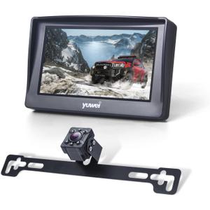 Yuwei Backup Camera for Car 4.3 Inch Monitor with IP69K Waterproof Night Vision Rear View System Reverse Cam Kit for SUV Minivan Truck