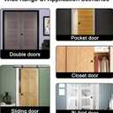 Pocket Door Lock,Privacy Door Hardware Suitable for Bathroom Bedroom etc Recessed 2 Sided, 2 3/8" Backset, Invisible Hardware for 1 3/8” to 2 3/16” Thickness Door (Black-2Pack, Privacy Lock)