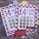 2 x 2PCS Valentine's 14 Things We Love About You Scratch Off Cards, Valentine's Advent Calendar, Personalized Gift for Him Her Husband Wife Girlfriend Boyfriend (2Pcs - We Love)
